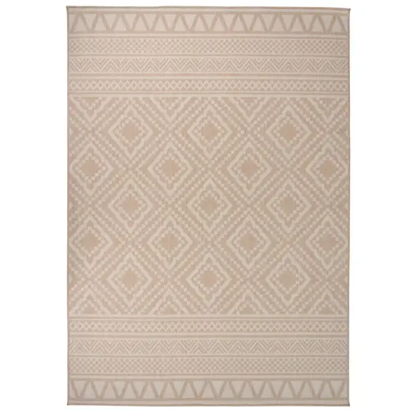 Gossi covor de exterior, dungi maro, 120x170 cm, tesatura plata