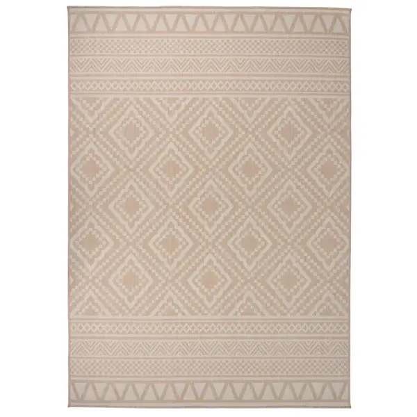 Gossi covor de exterior, dungi maro, 140x200 cm, tesatura plata