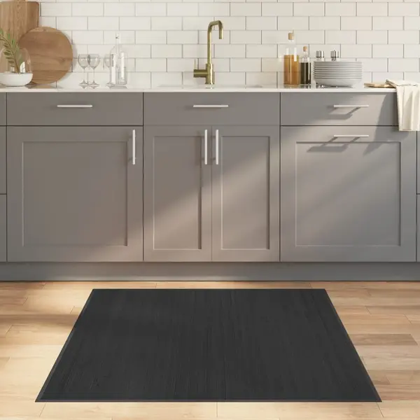 Gossi covor dreptunghiular, gri, 100x100 cm, bambus