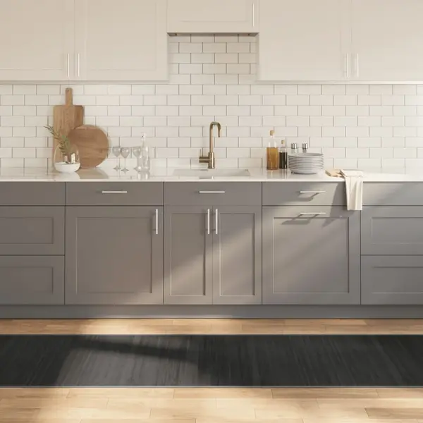 Gossi covor dreptunghiular, gri, 70x500 cm, bambus