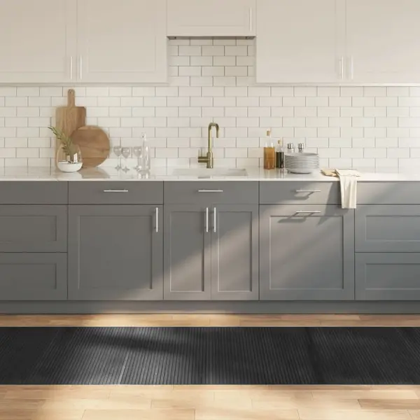 Gossi covor dreptunghiular, gri, 80x300 cm, bambus