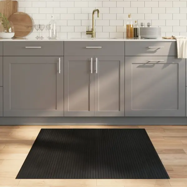 Gossi covor dreptunghiular, negru, 100x100 cm, bambus