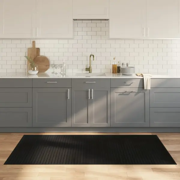 Gossi covor dreptunghiular, negru, 100x200 cm, bambus