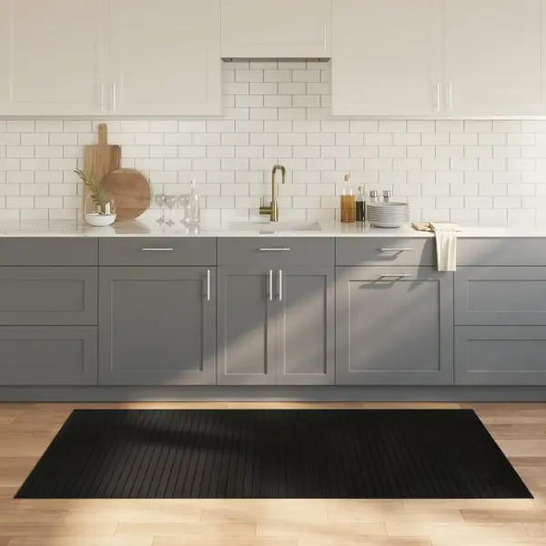 Gossi covor dreptunghiular, negru, 100x200 cm, bambus
