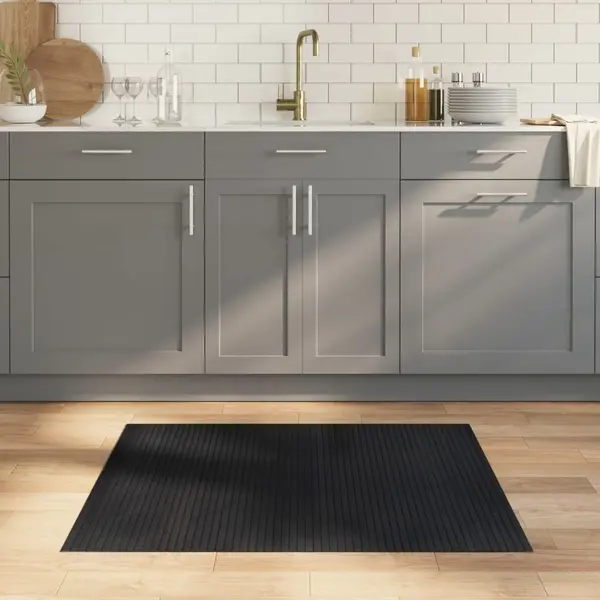 Gossi covor dreptunghiular, negru, 80x100 cm, bambus