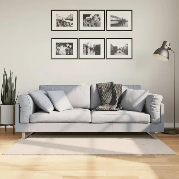 Gossi covor huarte, fir scurt, moale si lavabil, bej, 80x150 cm
