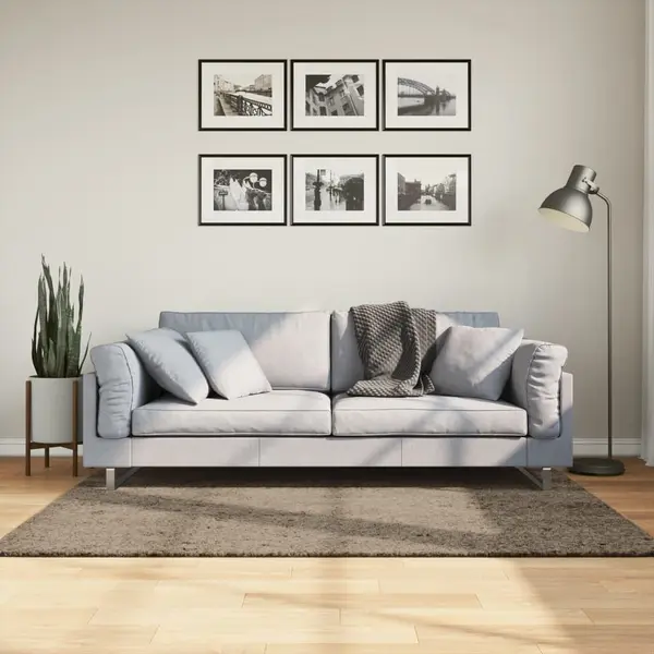Gossi covor istan, cu fire inalte, aspect lucios, gri, 120x170 cm