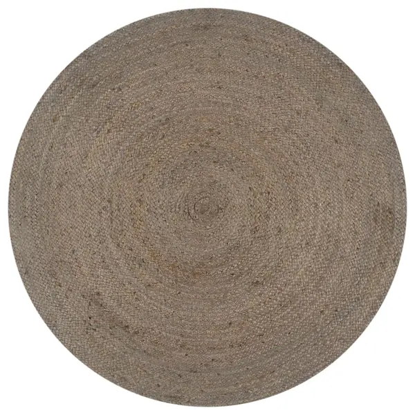 Gossi covor manual, gri, 90 cm, iuta, rotund