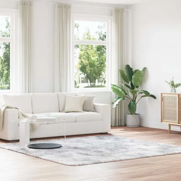 Gossi covor shaggy cu gradini inalte gri deschis 240x240 cm poliester