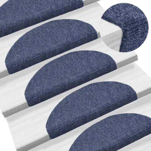 Gossi covorase autocolante de scari, 15 buc, 65 x 21 x 4 cm, albastru