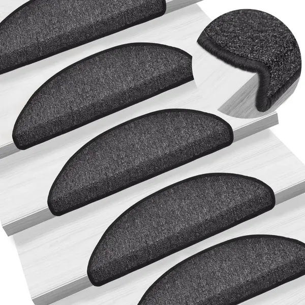Gossi covorase de scara, 10 buc., antracit, 56x17x3 cm