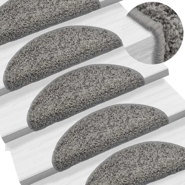 Gossi covorase de scara, 10 buc.,gri, 56x17x3 cm