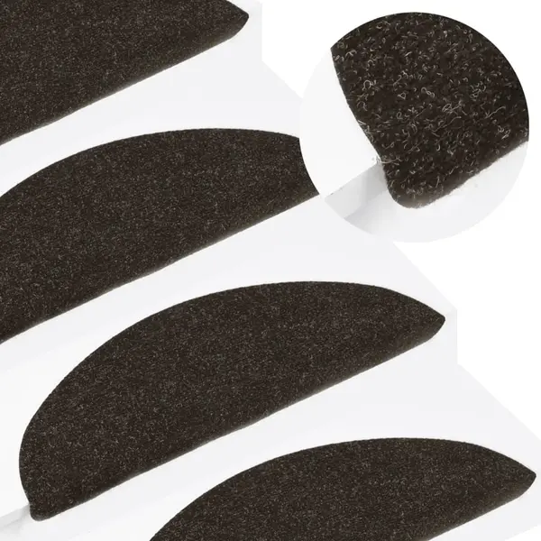 Gossi covorase de scari autoadezive, 10 buc., antracit, 65x22,5x3,5cm