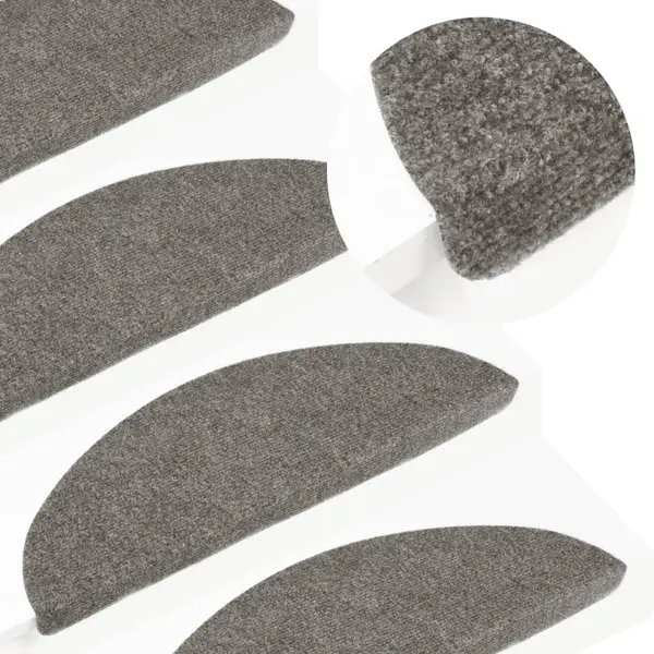 Gossi covorase de scari autoadezive, 10 buc., gri, 56x17x3 cm