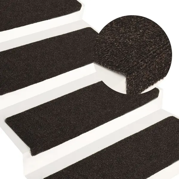 Gossi covorase de scari cusatura punch, 15 buc. maro inchis 65x21x4cm
