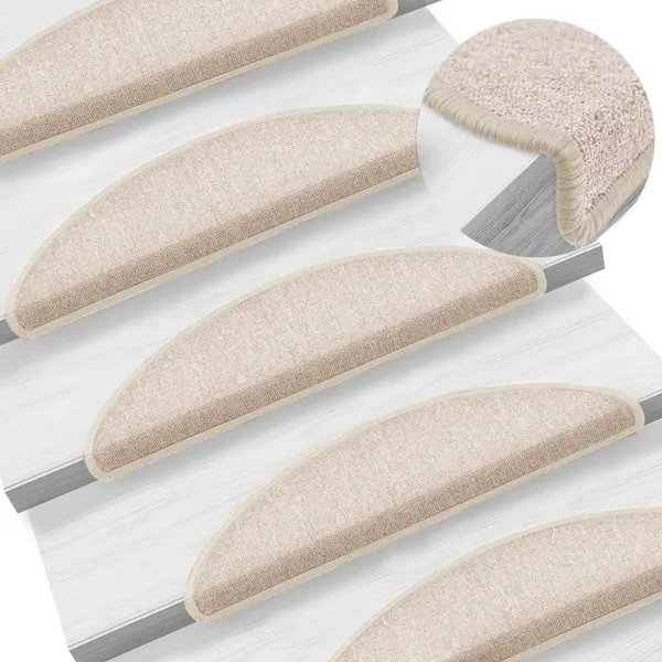 Gossi covorase pentru trepte scara, 15 buc., gri taupe, 56x17x3 cm