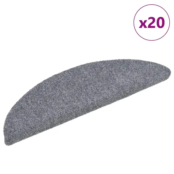 Gossi covorase scara autoadezive 20 buc gri deschis 56x17x3 cm