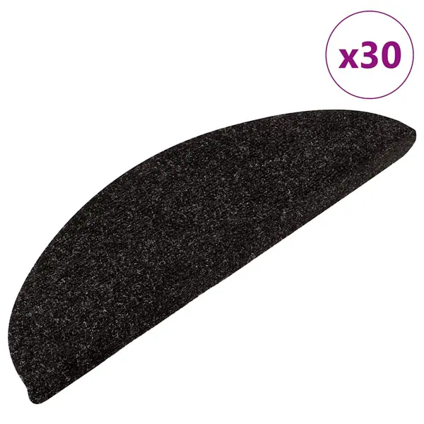 Gossi covorase scara autoadezive 30 buc negru 56x17x3 cm