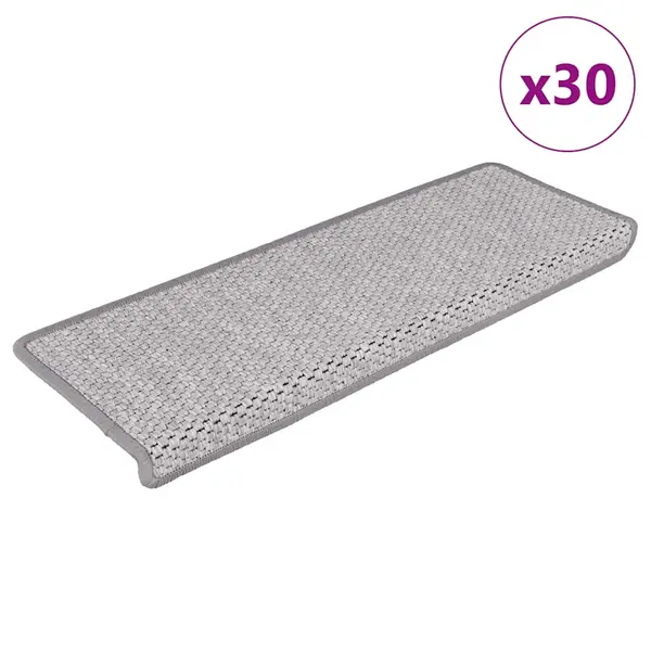 Gossi covorase scara autoadezive aspect sisal 30 buc platina