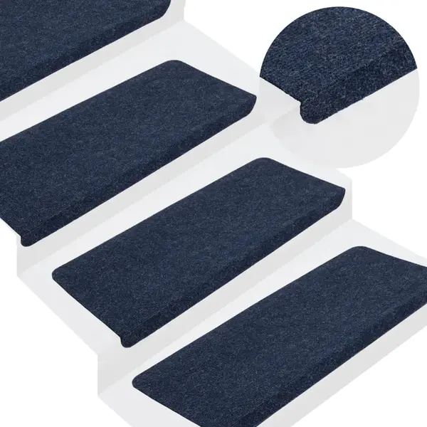 Gossi covorase scari autoadezive, 15 buc., albastru, 65x24,5x3,5 cm