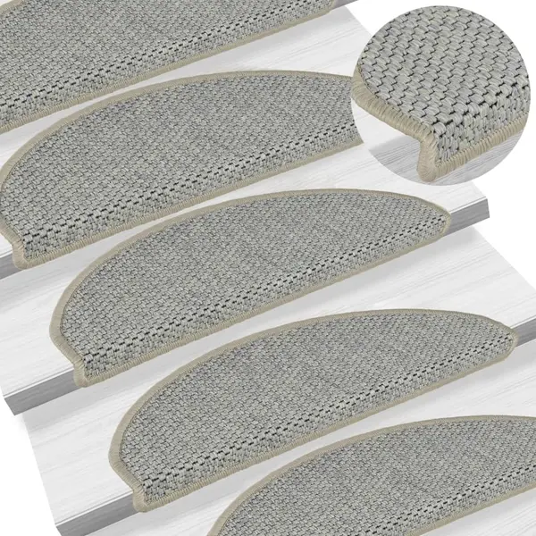 Gossi covorase scari autoadezive, 15 buc. verde 65x21x4 cm, sisal