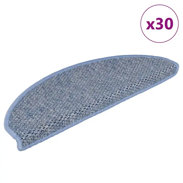 Gossi covorase scari autoadezive, 30 buc. albastru 65x21x4 cm, sisal