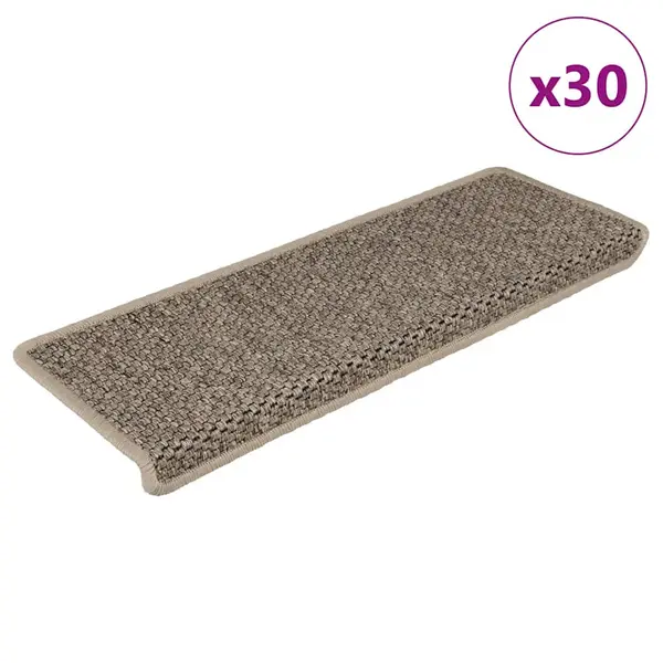 Gossi covorase scari autoadezive, 30 buc. bej 65x21x4 cm aspect sisal