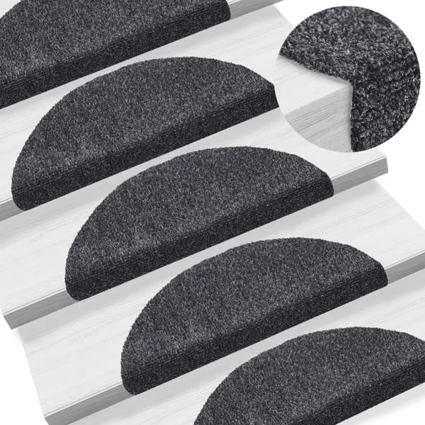 Gossi covorase scari autoadezive 5 buc. gri inchis 56x17x3 cm punch
