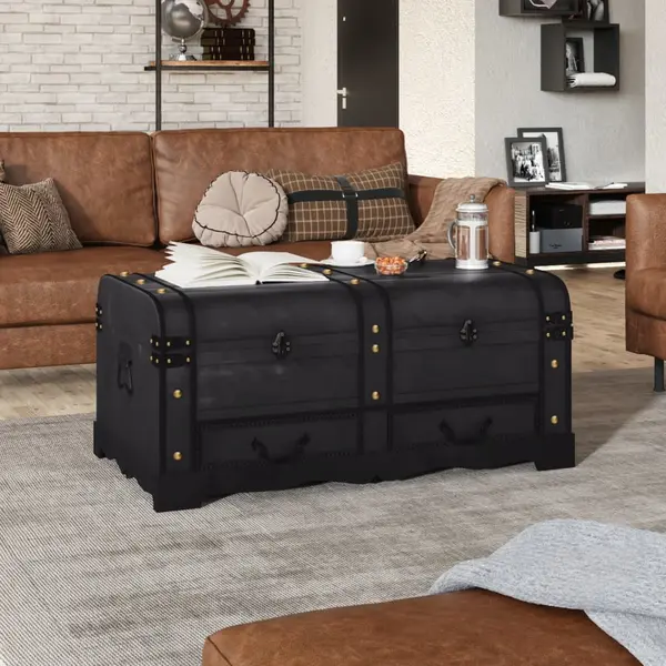 Gossi cufar vintage mare, negru, lemn