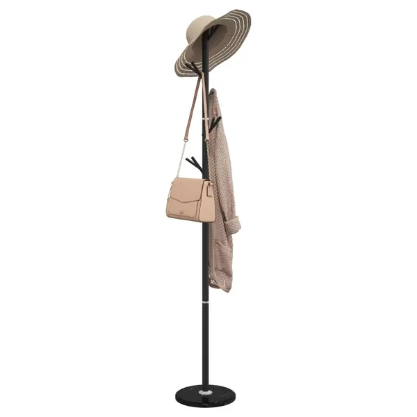 Gossi cuier de haine, negru, 175 cm, fier vopsit electrostatic