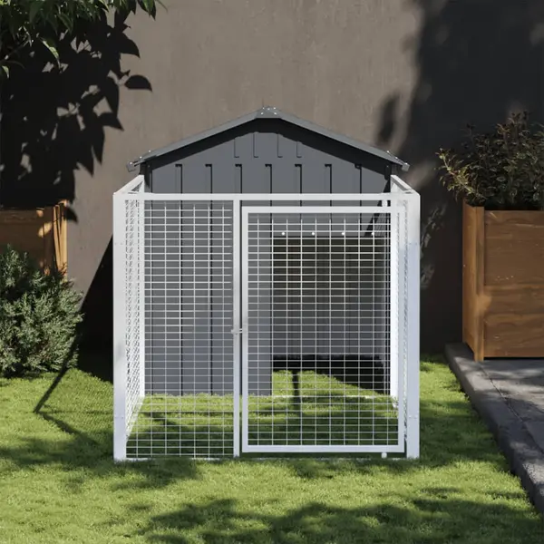 Gossi cusca caine cu tarc antracit 117x201x123 cm otel galvanizat