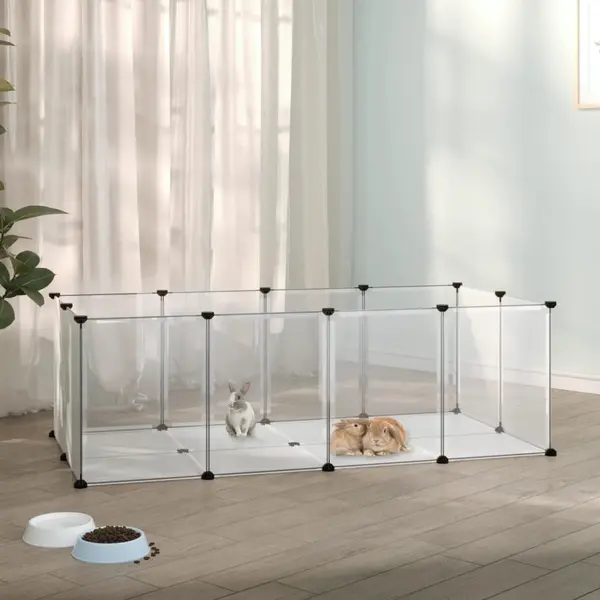 Gossi cusca pentru animale mici transparent 144x74x46,5 cm pp si otel