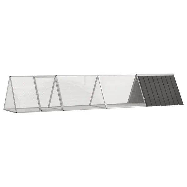 Gossi cusca pentru iepuri, antracit 403,5x80,5x71 cm otel galvanizat