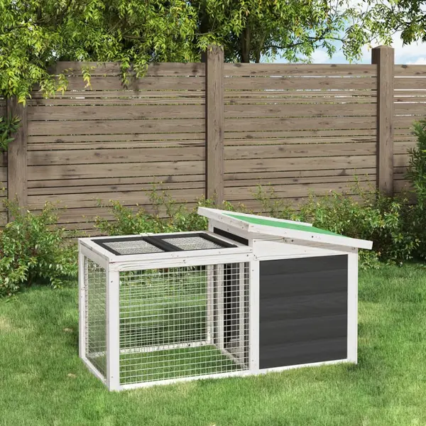 Gossi cusca pentru iepuri gri 100,5x54x55 cm lemn masiv de pin