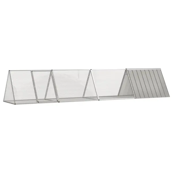 Gossi cusca pentru iepuri, gri, 403,5x80,5x71 cm, otel galvanizat