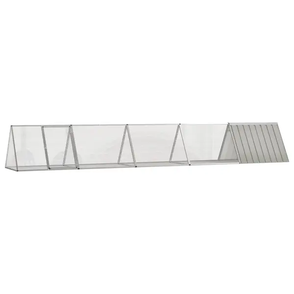 Gossi cusca pentru iepuri, gri, 504,5x80,5x71 cm, otel galvanizat