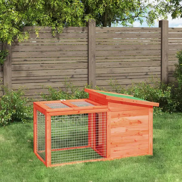 Gossi cusca pentru iepuri maro 100,5x54x55 cm lemn masiv de pin