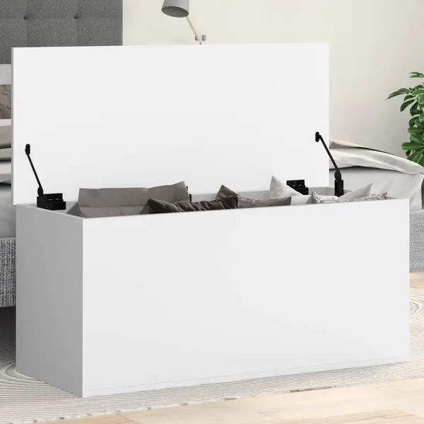 Gossi cutie de depozitare, alb, 100x42x46 cm, lemn prelucrat