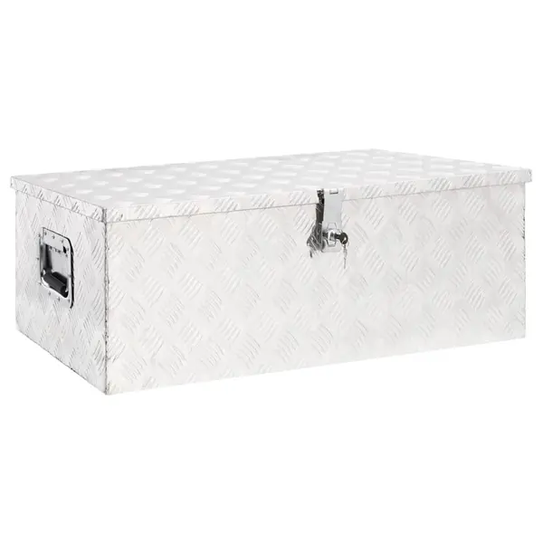 Gossi cutie de depozitare, argintiu, 90x47x33,5 cm, aluminiu