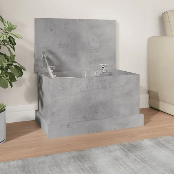 Gossi cutie de depozitare, gri beton, 50x30x28 cm, lemn prelucrat