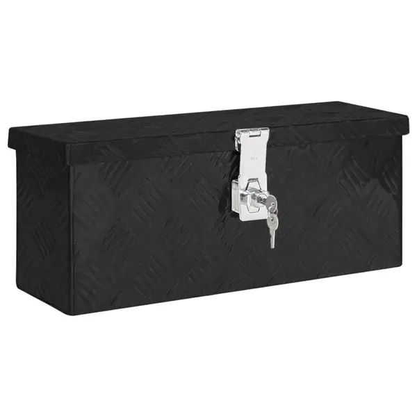 Gossi cutie de depozitare, negru, 50x15x20,5 cm, aluminiu