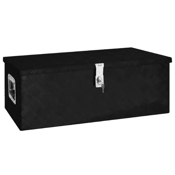 Gossi cutie de depozitare, negru, 80x39x30 cm, aluminiu