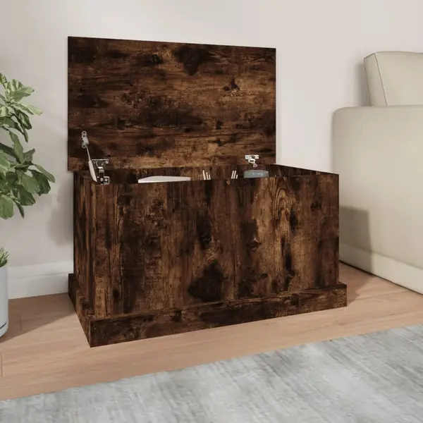 Gossi cutie de depozitare, stejar afumat, 70x40x38 cm, lemn prelucrat