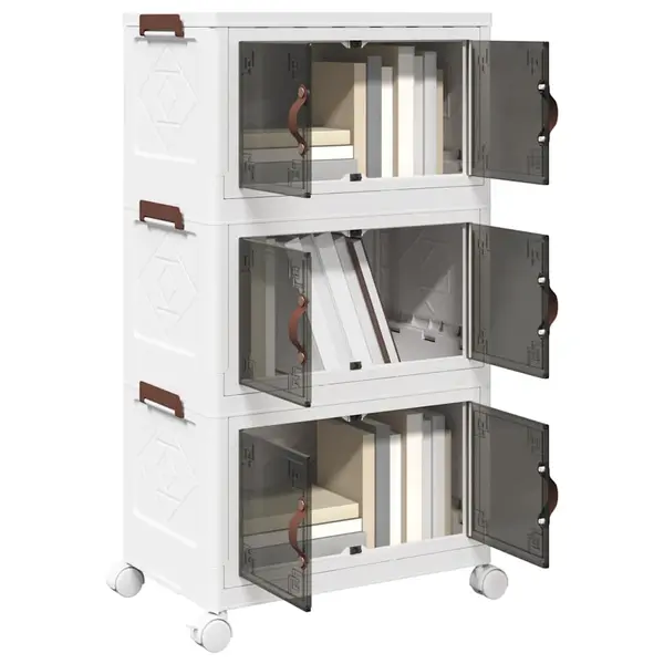 Gossi cutie de depozitare stivuita cu roti 28 l 48,5x29,5x86 cm