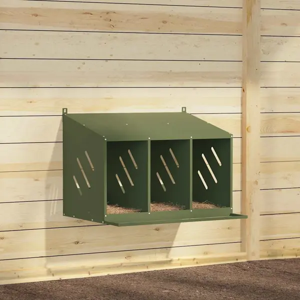 Gossi cutie de pui cu 3 compartimente metal verde masline