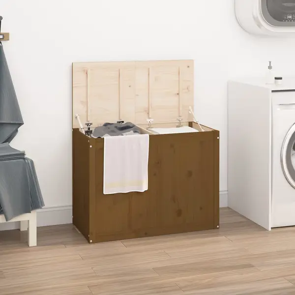 Gossi cutie de rufe, maro miere, 88,5x44x66 cm, lemn masiv de pin