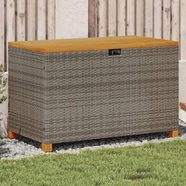 Gossi cutie depozitare gradina gri 110x55x63 cm lemn acacia poliratan