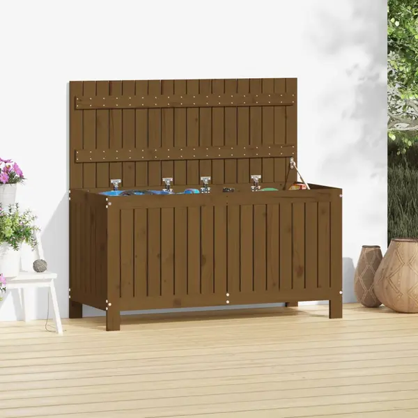 Gossi cutie depozitare gradina, maro miere, 115x49x60 cm, lemn pin
