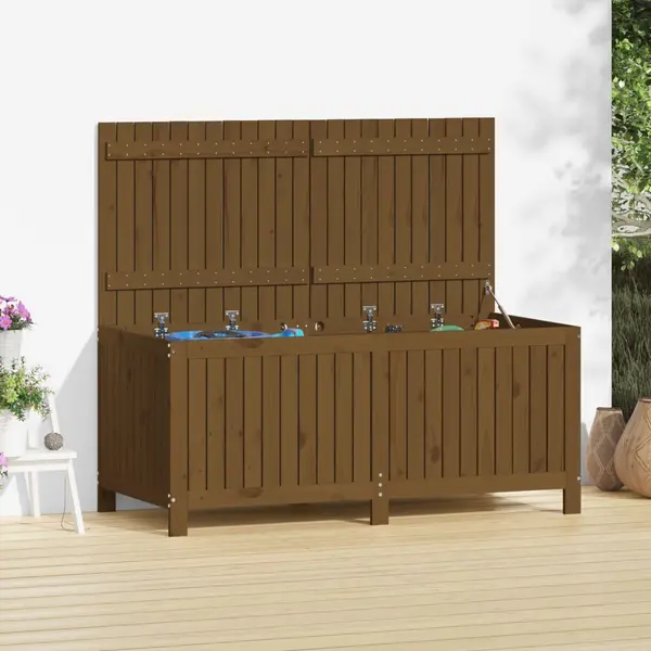 Gossi cutie depozitare gradina, maro miere, 147x68x64 cm, lemn pin