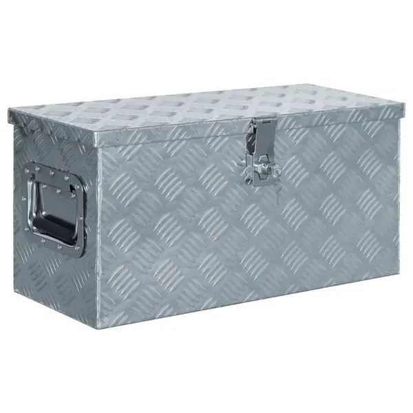 Gossi cutie din aluminiu, 61,5 x 26,5 x 30 cm, argintiu